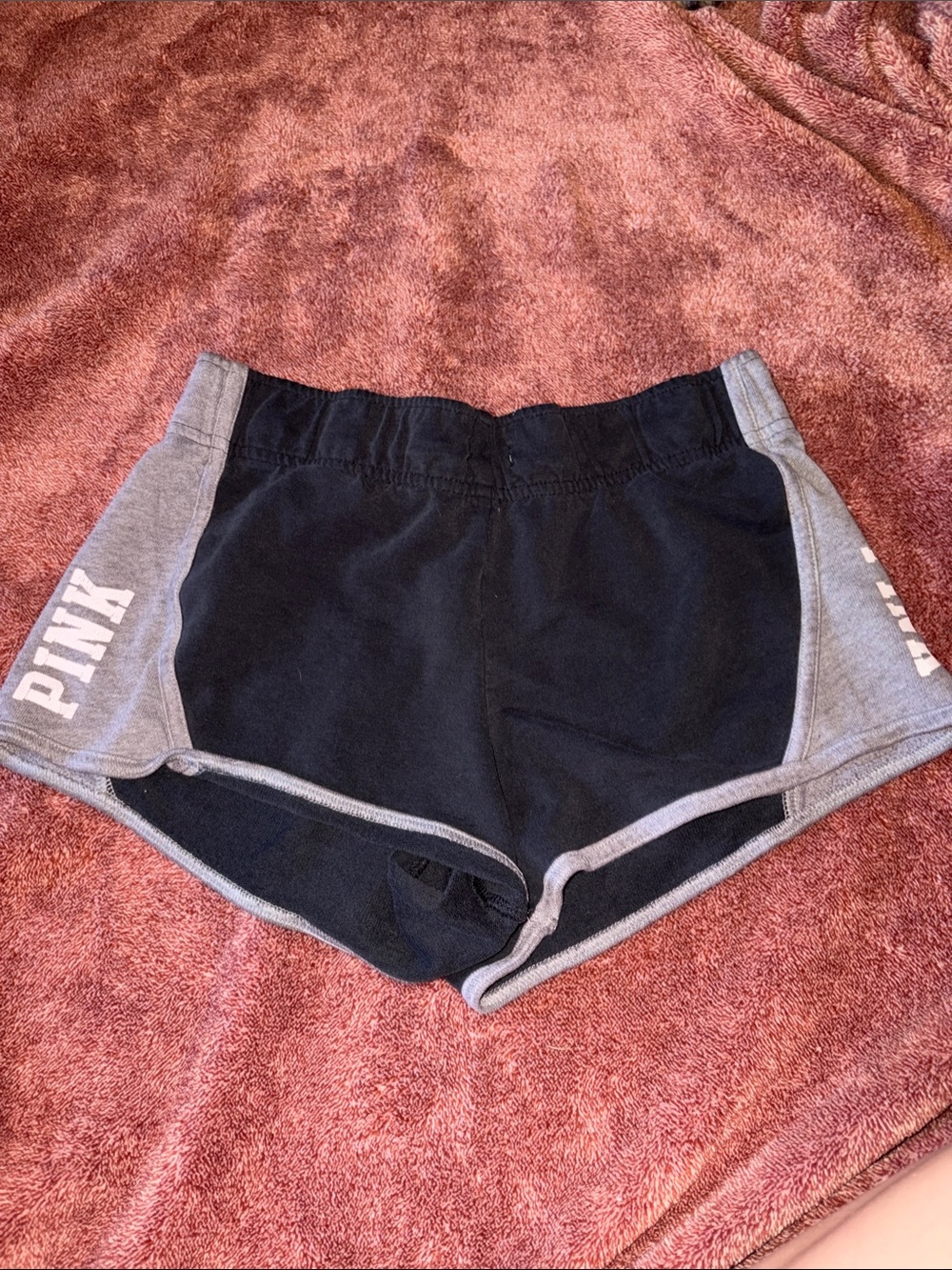 PINK Victoria's Secret Black Shorts with Gray Side Panels
